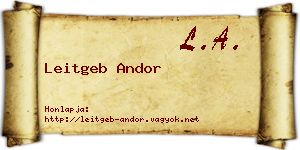 Leitgeb Andor névjegykártya